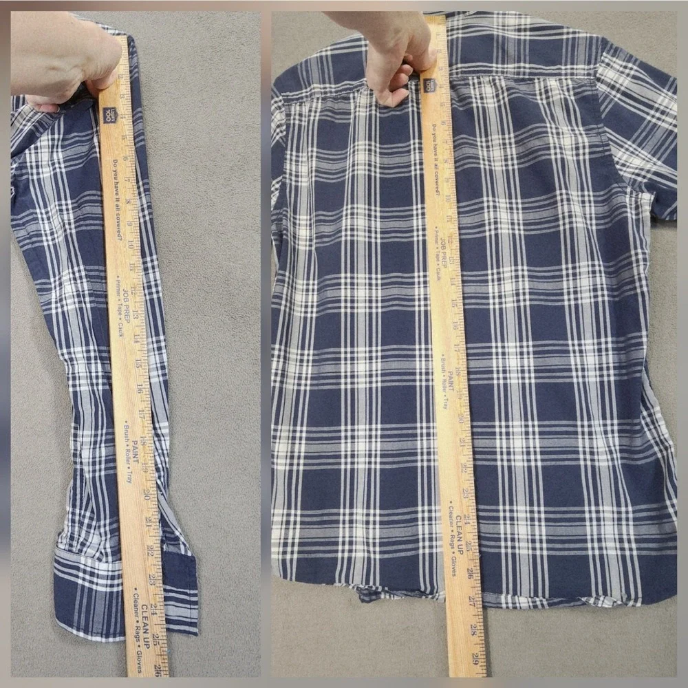 American Rag Cie‎ Button Up Shirts S Men Lot 2 Plaid Blue Black Cowboy Western